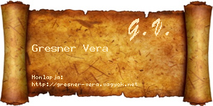Gresner Vera névjegykártya